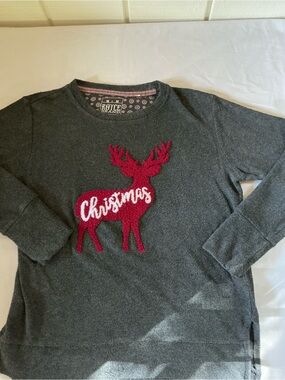 Royce Brand Women's Gray Christmas Reindeer Sweatshirt